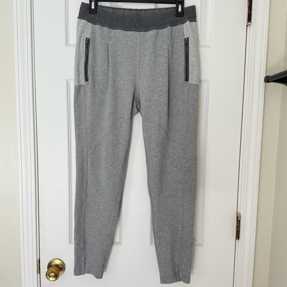 Lululemon Adapted State High-Mid Rise Jogger No Cuff Gray Colorblock Pants Sz 6
